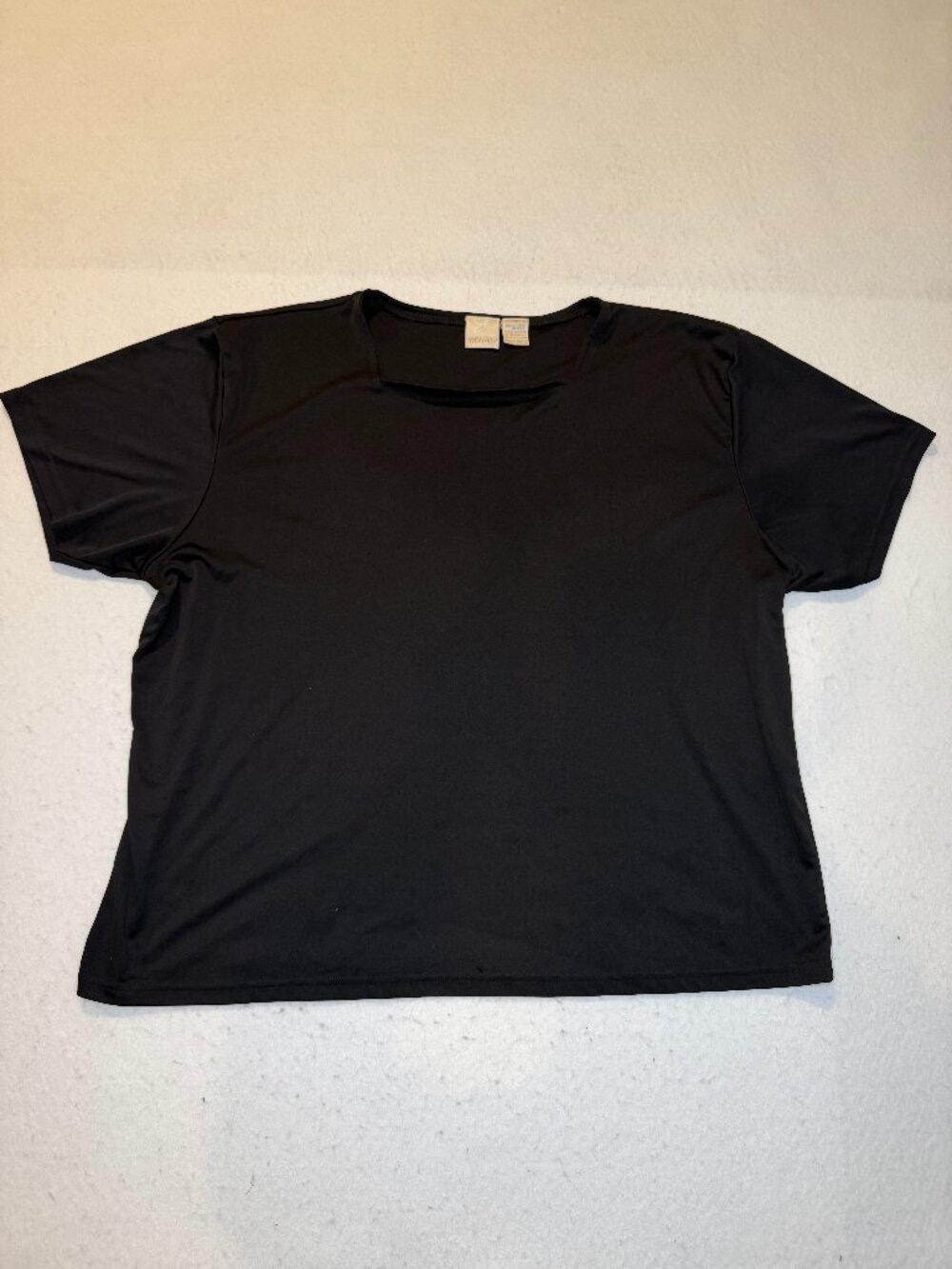 Emma James Black Basic Short Sleeved Knit Top Square Neck Size 3X EUC